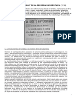 H. Fuente. Manifiesto Liminar de la Reforma Universitaria. 1918