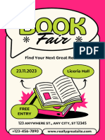 Pink and Green Illustrated Book Fair Flyer