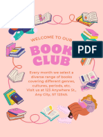 Pink Orange Green Colorful Book Club Flyer