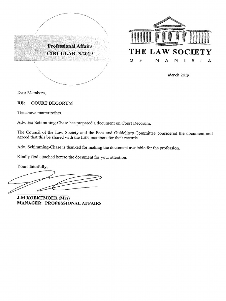 Court Decorum by Adv. Schimming-Chase | PDF
