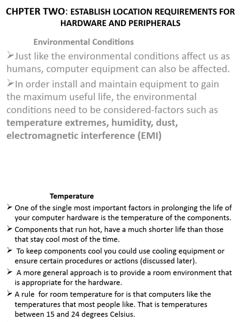 Environmental Care for Computer Hardware | PDF | Electromagnetic ...