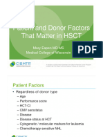 Patient and Donor Facts That Matter in HSCT