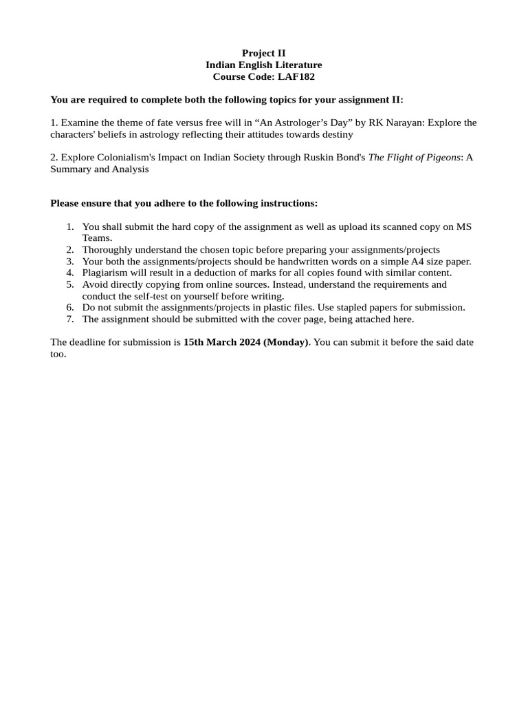 Assignment II | PDF