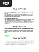 Warp Ups (Week 12)