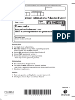 October 2023 Edexel Economics Unit 4 Past Paper