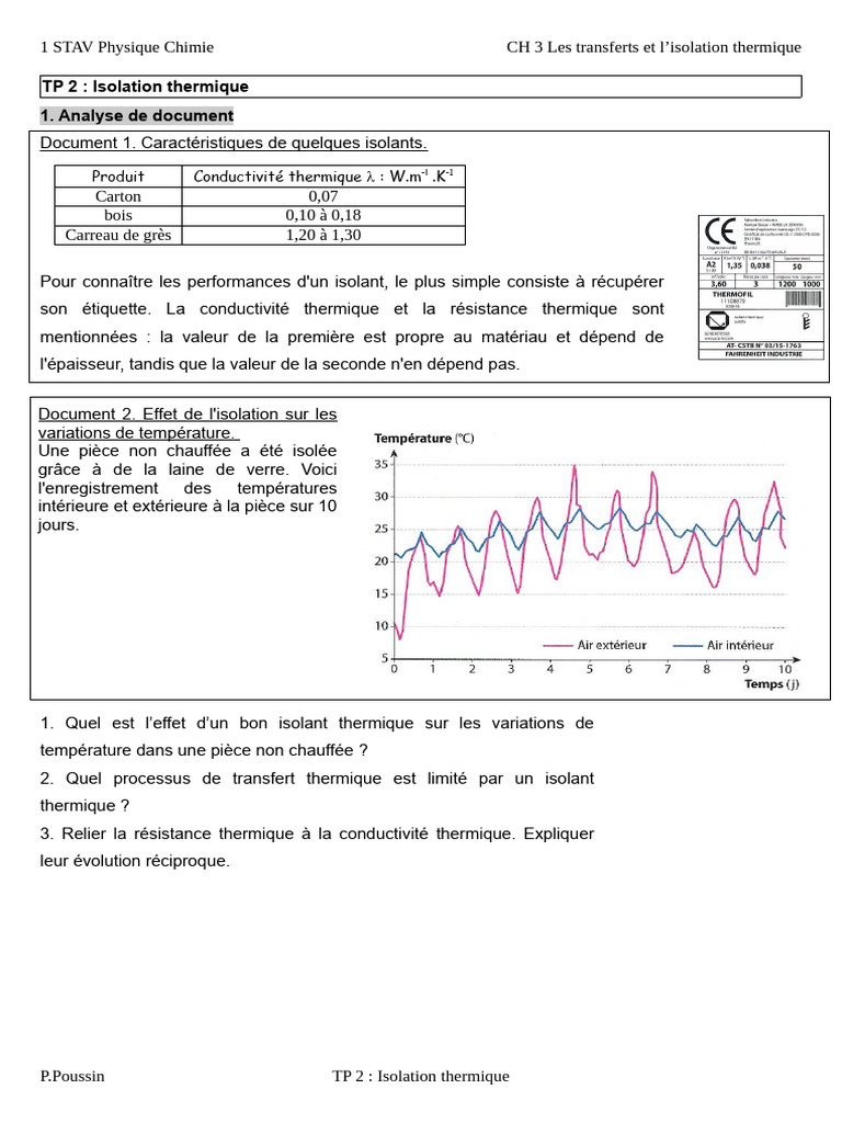 Performances de l'Isolation Thermique | PDF | Isolation thermique du ...