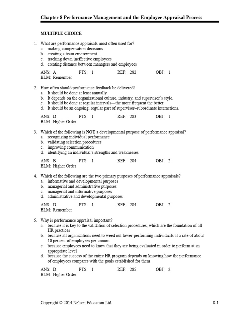 Chapter 8 Performance Management and The Employee Appraisal Process ...