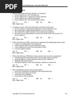 Chapter 10 Pay For Performance: Incentive Rewards: Multiple Choice