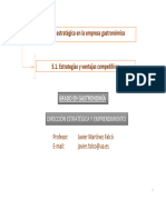 Tema 5. Formulación Estratégica en La Empresa Gastronómica.