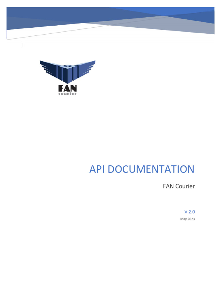 FAN Courier API Documentation V2.0 | PDF | Courier | Login