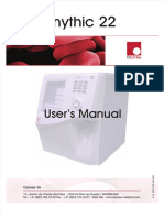 Vdocuments - MX - Orphee Mythic 22 Hematology Analyzer User Manual