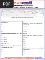 Expected Algebra Questions For RRB NTPC Exam