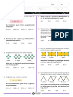 TEST 15 - Sayı Örüntüleri