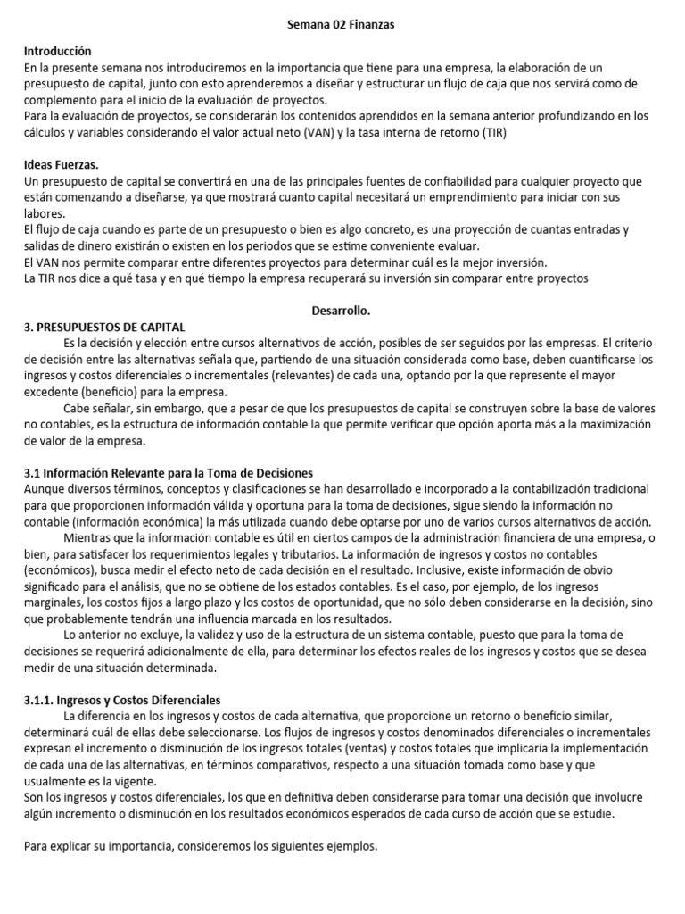 Semana 02 Finanzas | PDF | Tasa interna de retorno | Depreciación