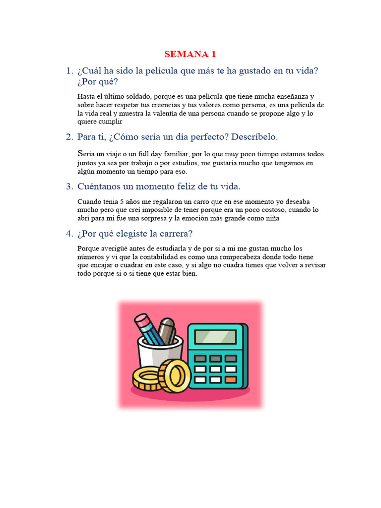 Semana 1 | PDF | Crecimiento personal y profesional | Artes del ...