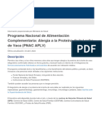 Programa Nacional de Alimentación Complementaria_ Alergia a la Proteína de la Leche de Vaca (PNAC APLV)
