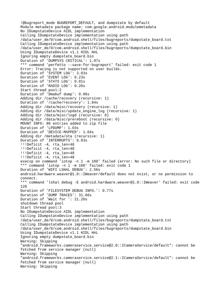 Dumpstate | PDF | Zip (File Format) | Computer File