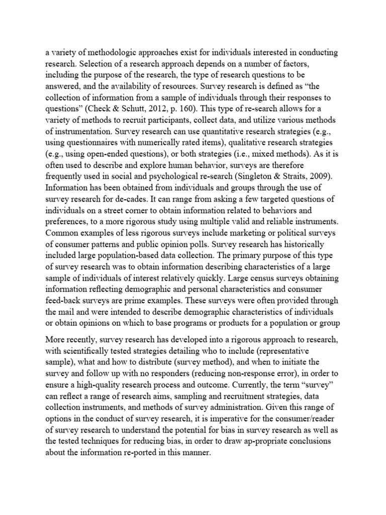 Variety of Methodologic Approaches Exist For Individuals Interested in ...