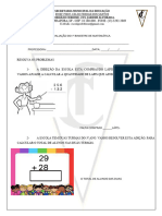 Avliação de Matemática 1º Bim. - 2023