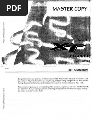 【中古】YAMATE ES600 取扱説明書 Yamaha XT600E Service Manual PDF | PDF