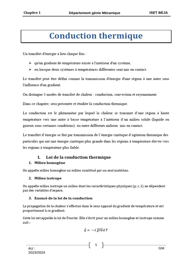 Introduction à la conduction thermique PDF Conduction thermique — free download