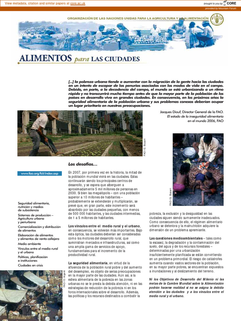 Los Desafíos : El Estado de La Inseguridad Alimentaria en El Mundo 2006 ...