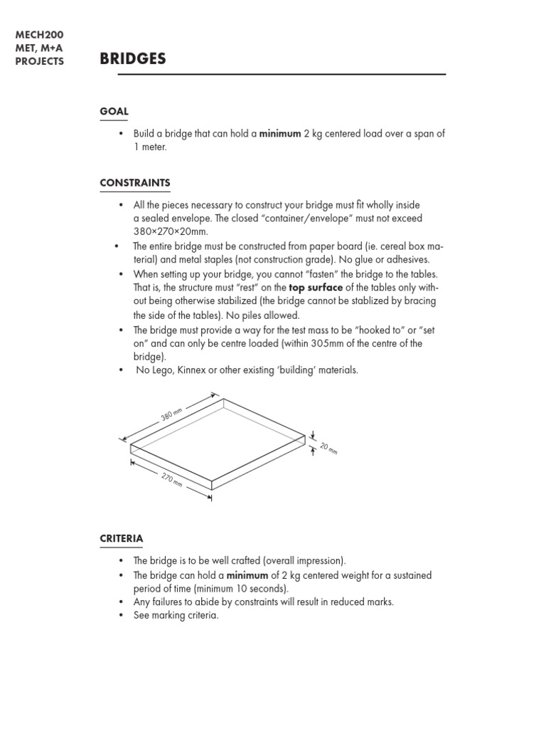 MECH 200 Bridge | PDF | Adhesive | Building Engineering