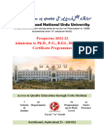 MANUU B.Ed - ., P.G., PH.D., Diploma and Certificate PROGRAMMES PROSPECTUS 2022-23 Eng 27 April 2022
