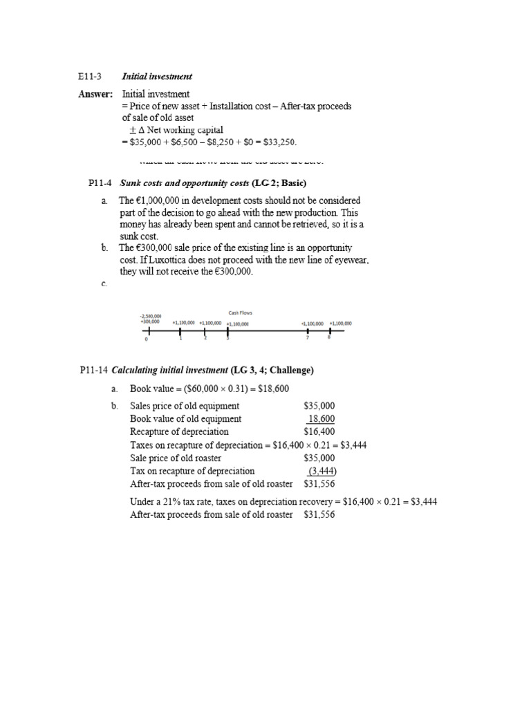 Initial Investment and Cash Flow Analysis | PDF | Book Value | Depreciation