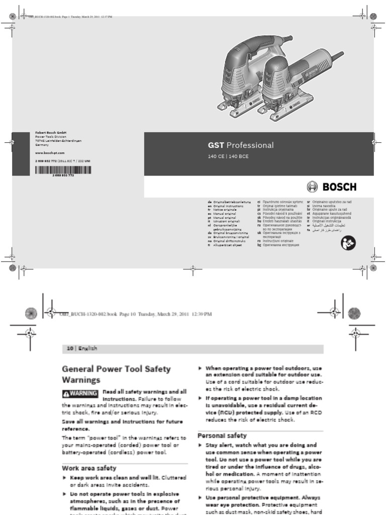 Bosch GST 140 Bce Manual | PDF | Electrical Connector | Ac Power Plugs ...