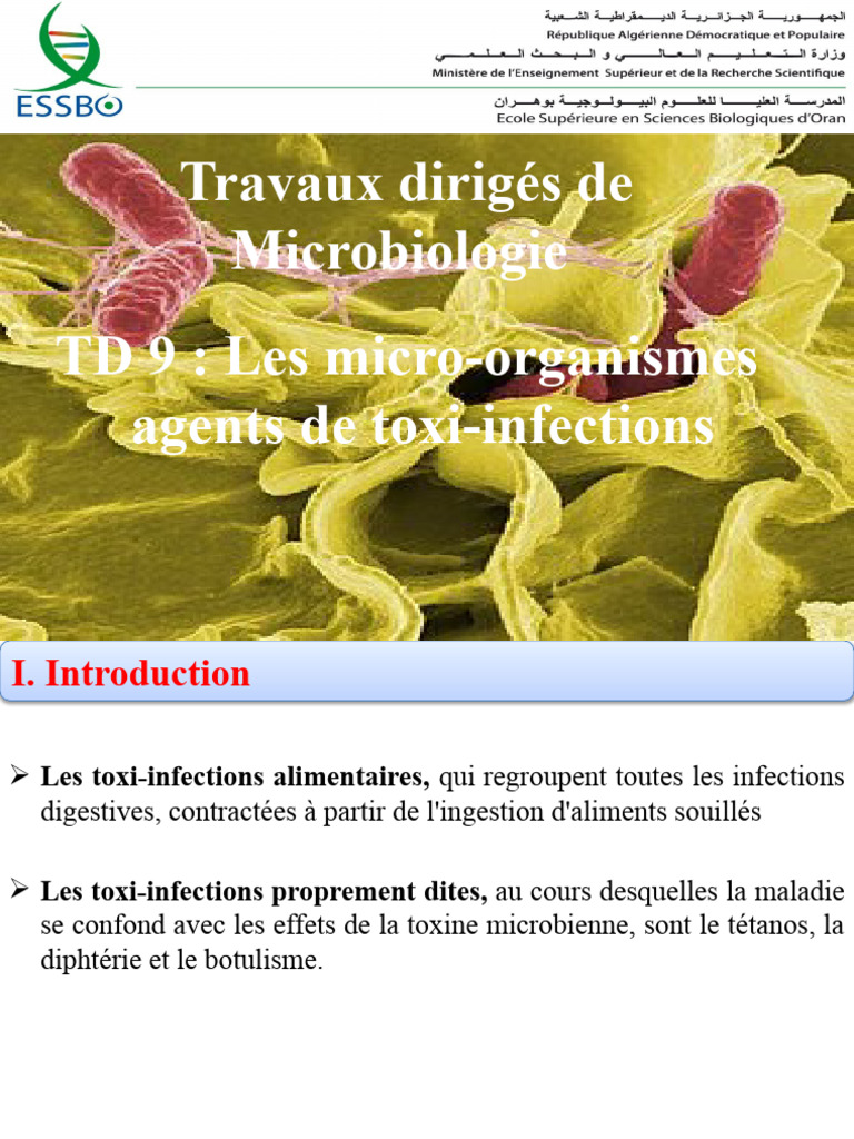 TD 9 les toxi infections (1) | PDF | Intoxication alimentaire ...