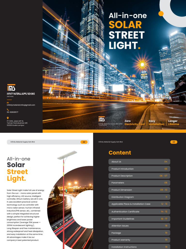 Infinity Solar Street Light Overview | PDF | Solar Panel | Lighting