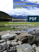 2018 Repertoire Des Operateurs Du Secteur Des Mines Et Carrieres
