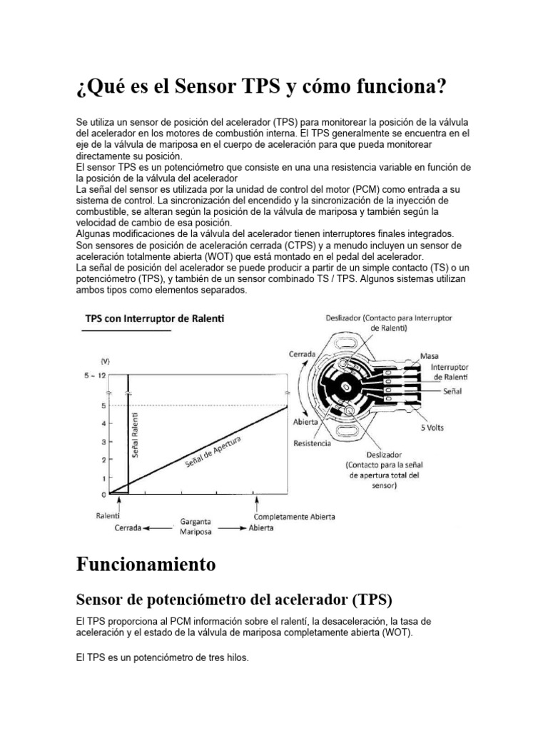 Qué Es El Sensor TPS y Cómo Funciona | PDF | Acelerador | Bienes ...