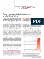 Hydrate formation in valves