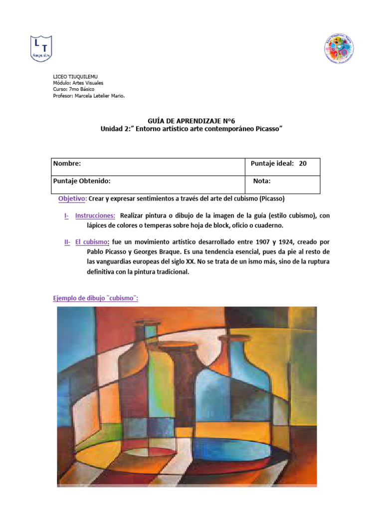 Guía de Cubismo para 7mo Básico | PDF