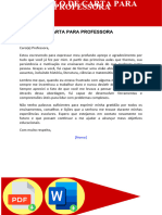 Modelo de Carta para Professora