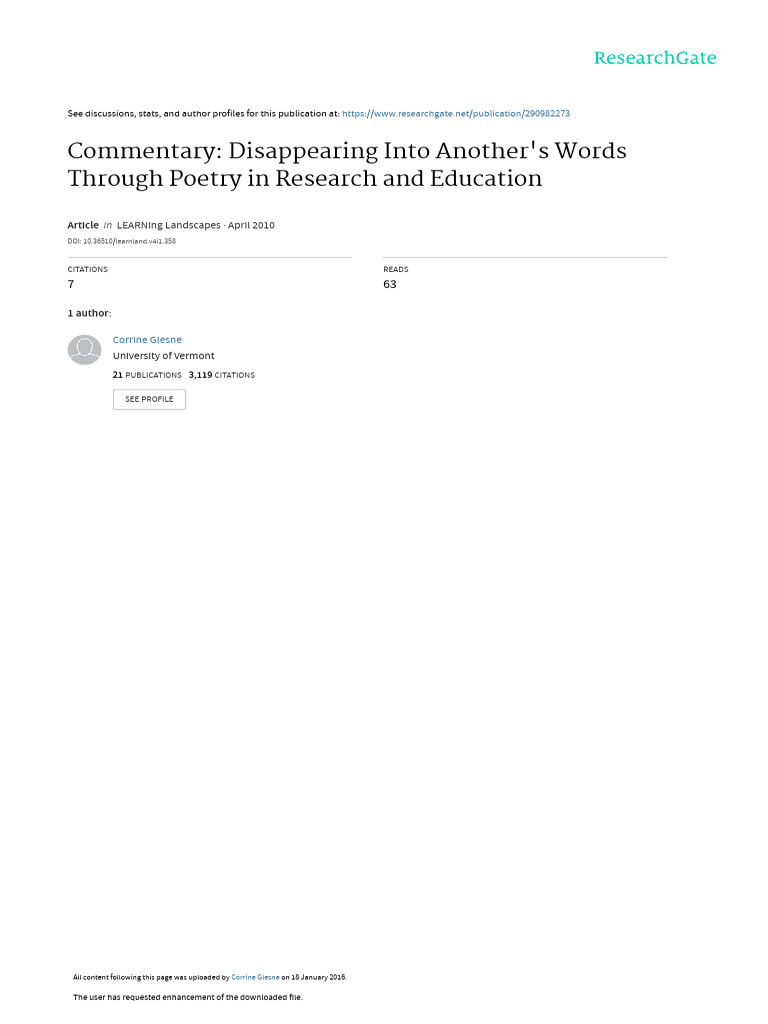 Poetic Representations in Research | PDF | Poetry | Thought