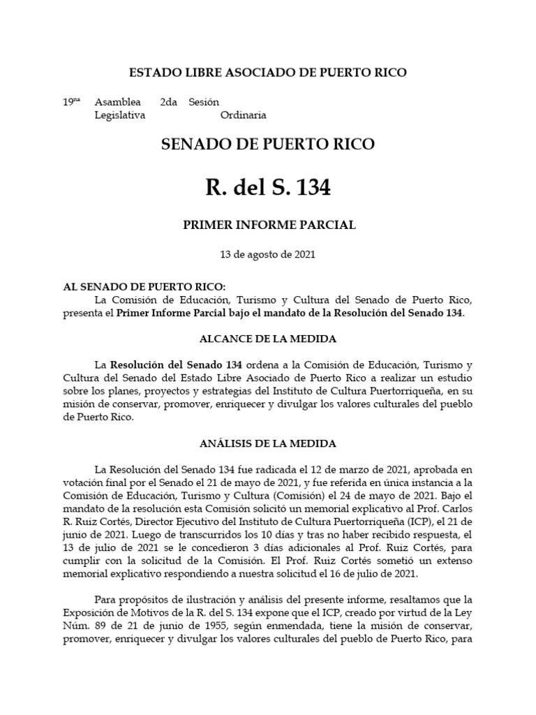 Informe sobre el Instituto de Cultura PR | PDF | Puerto Rico | Turismo