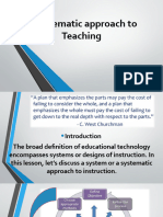 A systematic approach to Teaching