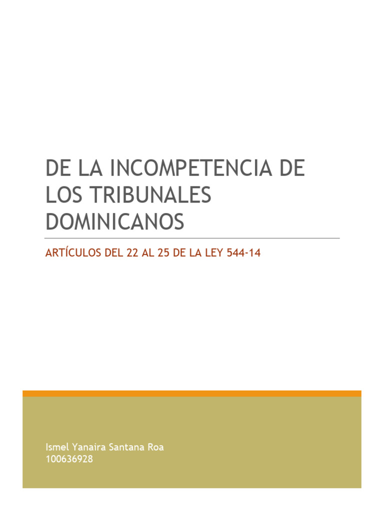 Análisis de artículos de 22 al 25 _ Ley 544 - 14 | PDF | República