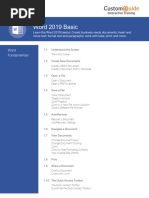 Word 2019 Basic Course Outline