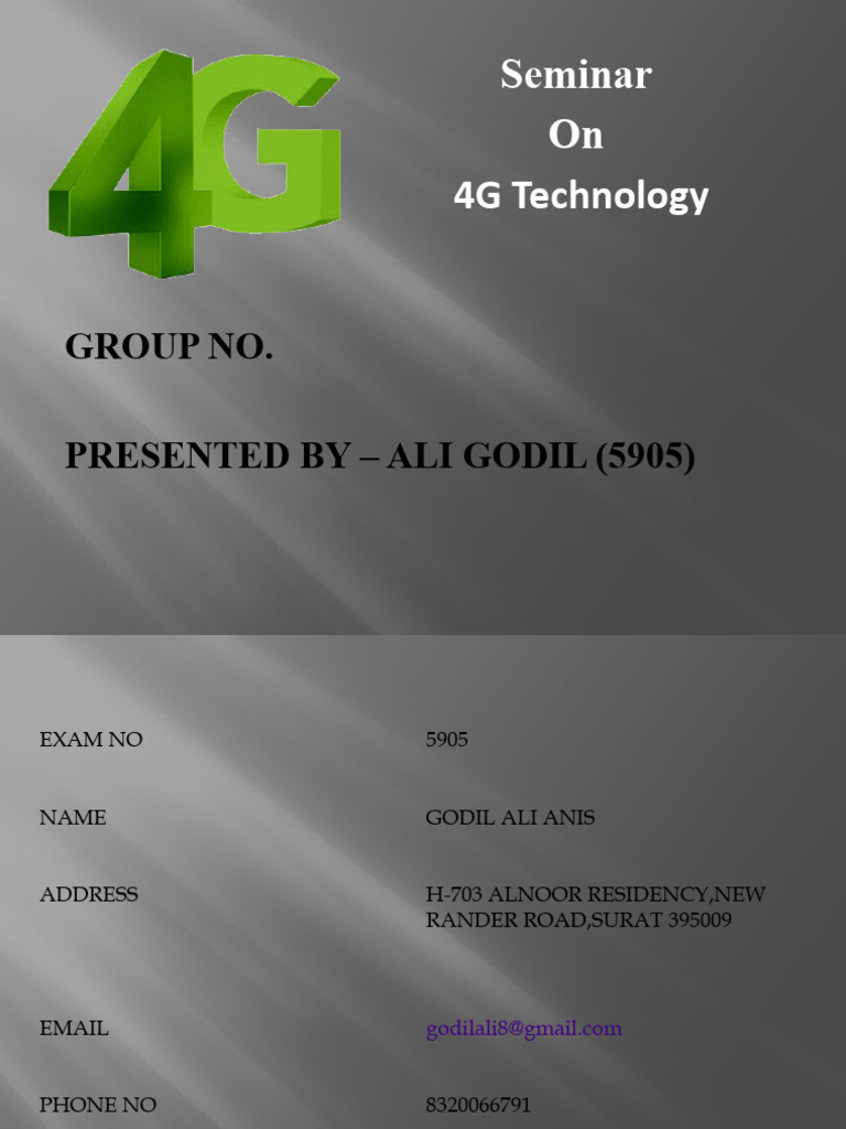 4G Technology Seminar Overview | PDF | 4 G | 3 G