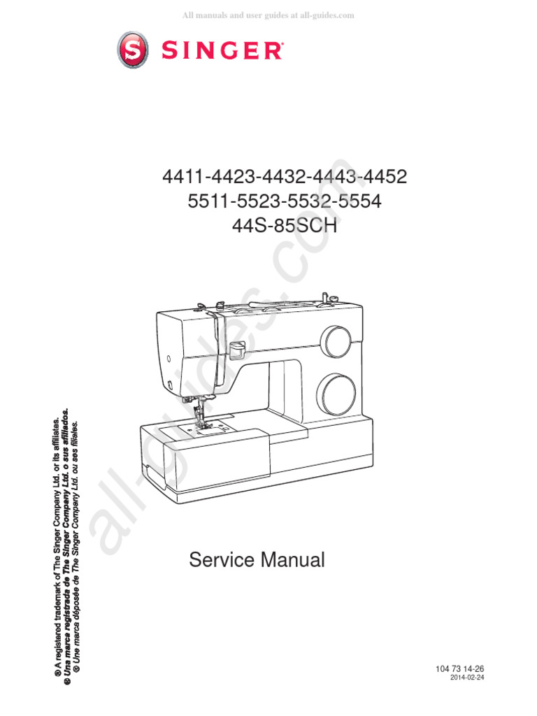 Singer 4423 Sewing Machine Instruction Manual PDF Sewing Machine