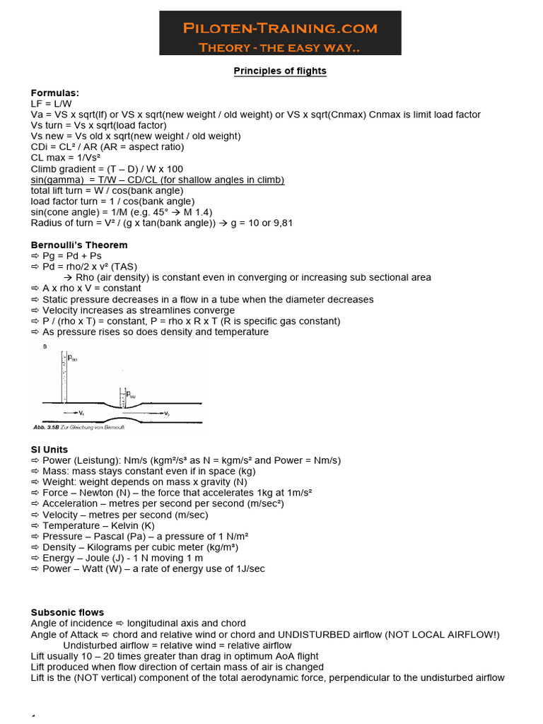 ATPL Principles of Flight Overview | PDF | Flap (Aeronautics) | Lift ...