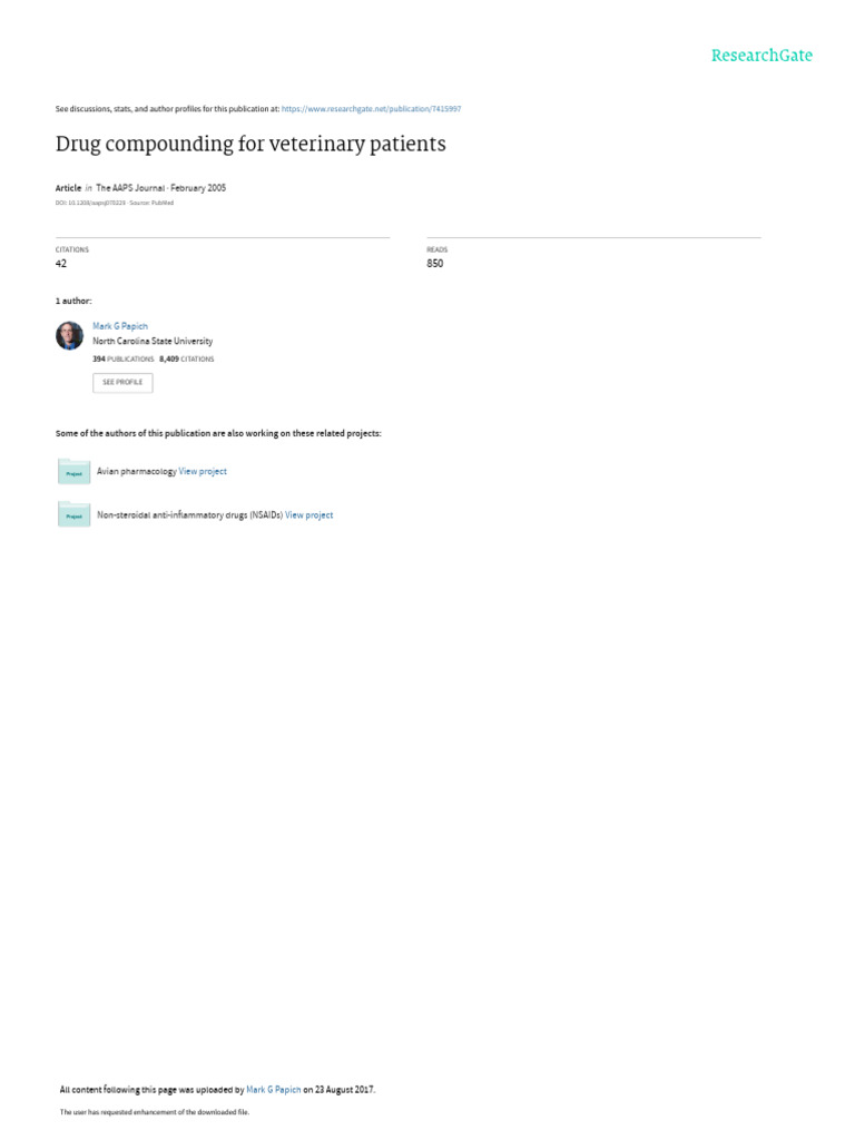 Drug Compounding For Veterinary Patients | PDF | Pharmaceutical ...