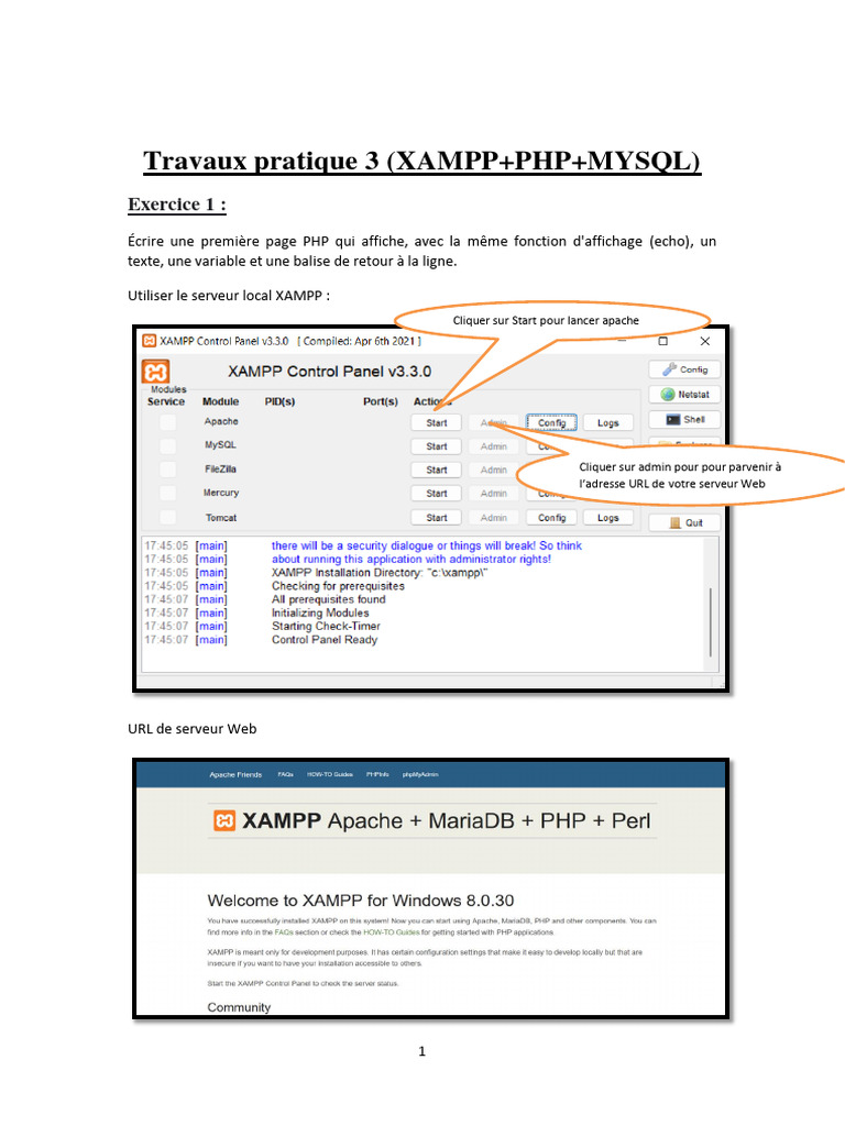 TP PHP avec XAMPP et MySQL | PDF | PHP | Internet