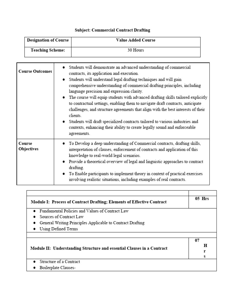 Advanced Commercial Contract Drafting | PDF | Private Law | Business Law