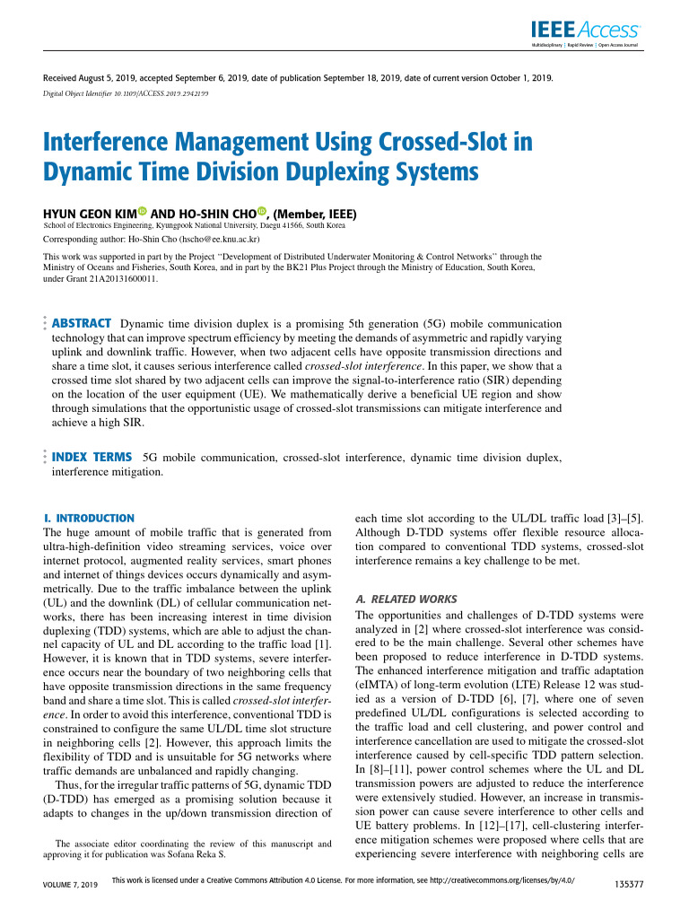 Interference Management Using Crossed-Slot in Dynamic Time Division ...