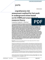 A Comprehensive Risk Assessment Method For Hot Work in Underground Mines Based On G1 EWM and Unascertained Measure Theory